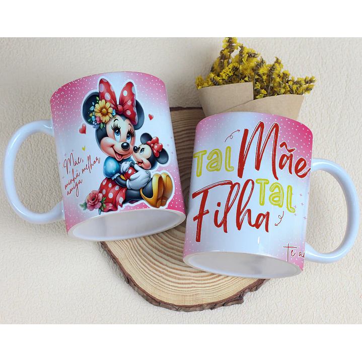 15 Artes para Caneca Dia das Mães Minnie e Margarida Arquivo Editável 10