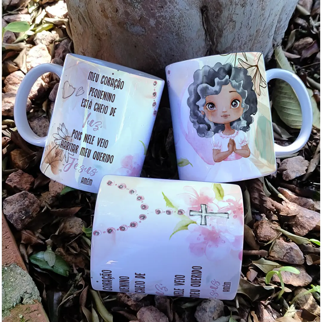 16 Artes para Caneca Primeira Eucaristia Menino e Menina Arquivo Editável 6
