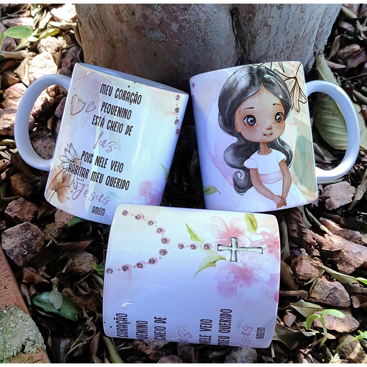 16 Artes para Caneca Primeira Eucaristia Menino e Menina Arquivo Editável 10