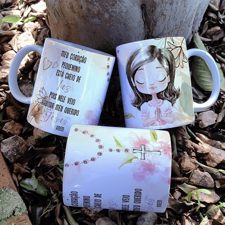 16 Artes para Caneca Primeira Eucaristia Menino e Menina Arquivo Editável 12