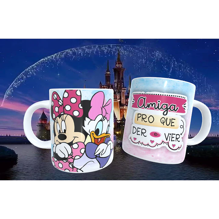 20 Artes para Caneca Amizade Disney Arquivo Editável  3