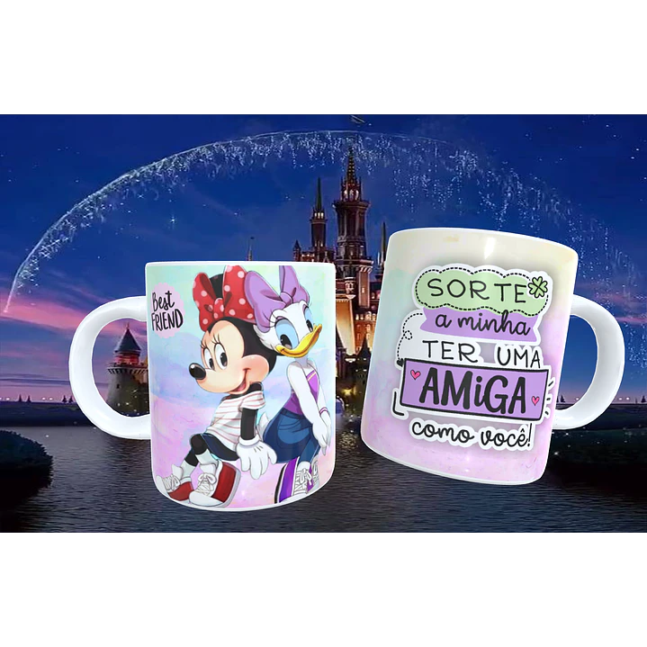20 Artes para Caneca Amizade Disney Arquivo Editável  8
