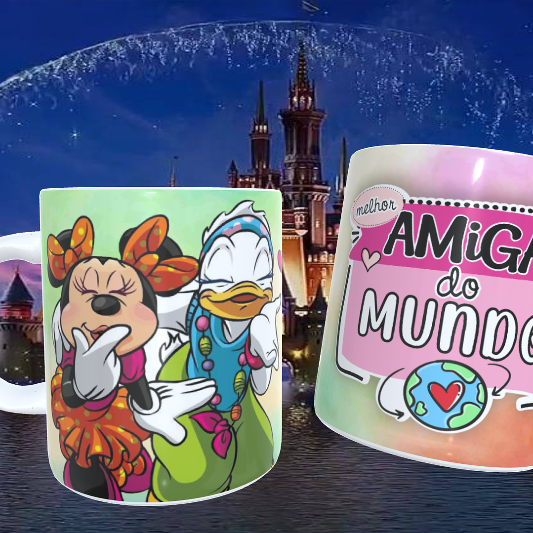20 Artes para Caneca Amizade Disney Arquivo Editável  11