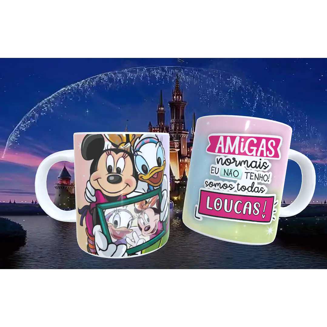 20 Artes para Caneca Amizade Disney Arquivo Editável  17