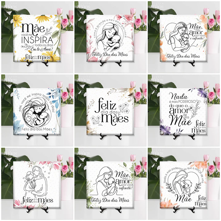 40 Artes para Caneca e Azulejo Dia das Mães Arquivo Editável 16