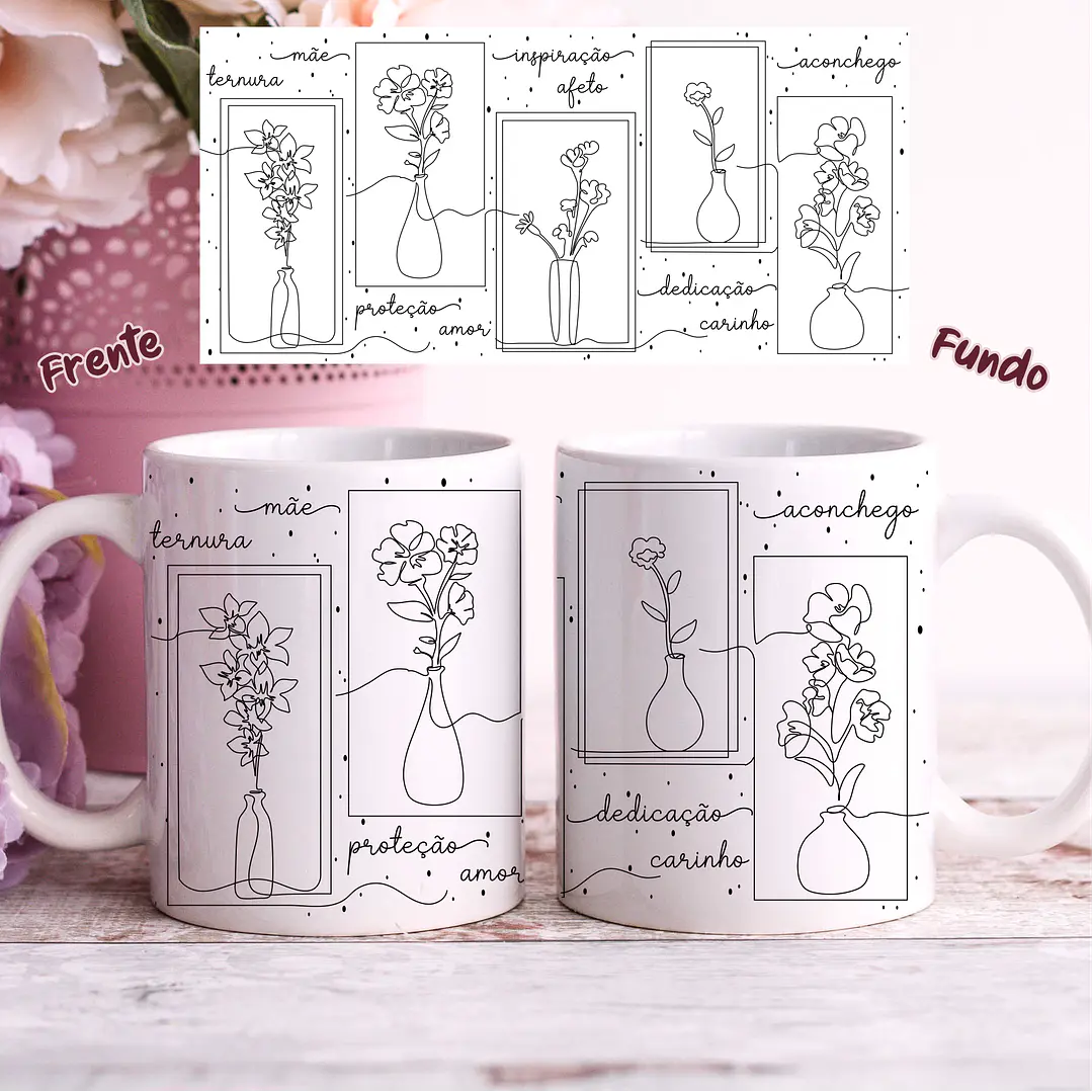 25 Artes para Caneca Dia das Mães em Linhas Arquivo Jpg 21