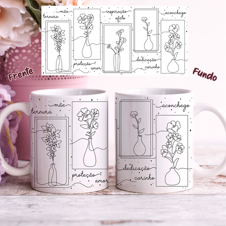 25 Artes para Caneca Dia das Mães em Linhas Arquivo Jpg 21