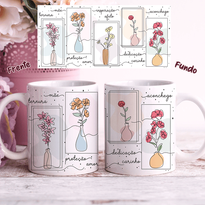 25 Artes para Caneca Dia das Mães em Linhas Arquivo Jpg 22