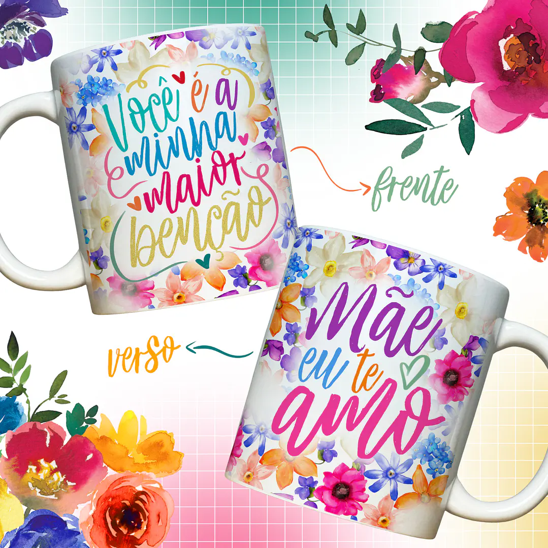 27 Artes para Caneca e Azulejo Dia das Mães Arquivo em Png 4