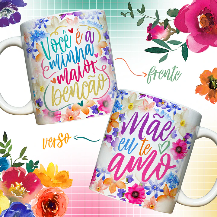 27 Artes para Caneca e Azulejo Dia das Mães Arquivo em Png 4
