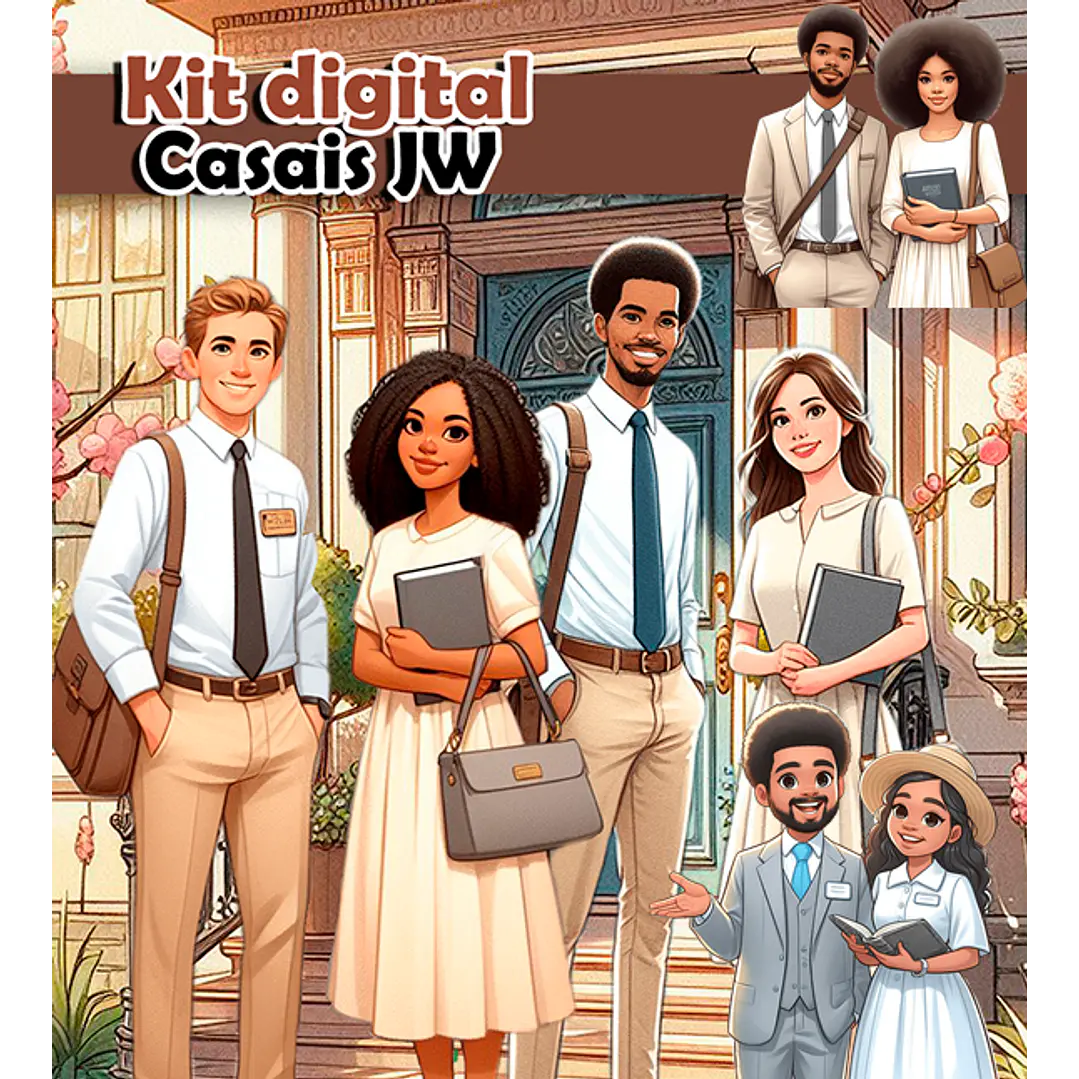 Kit Digital Casal Jw Arquivos em Png   1