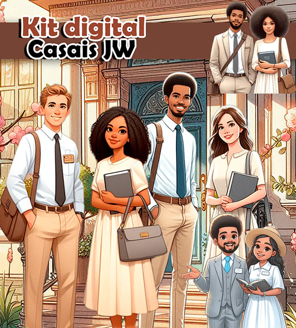 Kit Digital Casal Jw Arquivos em Png   1