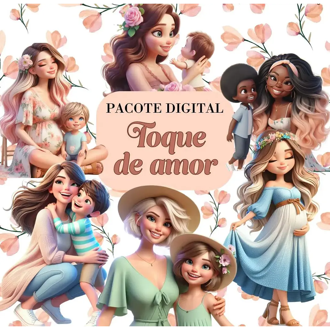 Kit Digital Dia das mães Toque de Amor Arquivo em Png   1