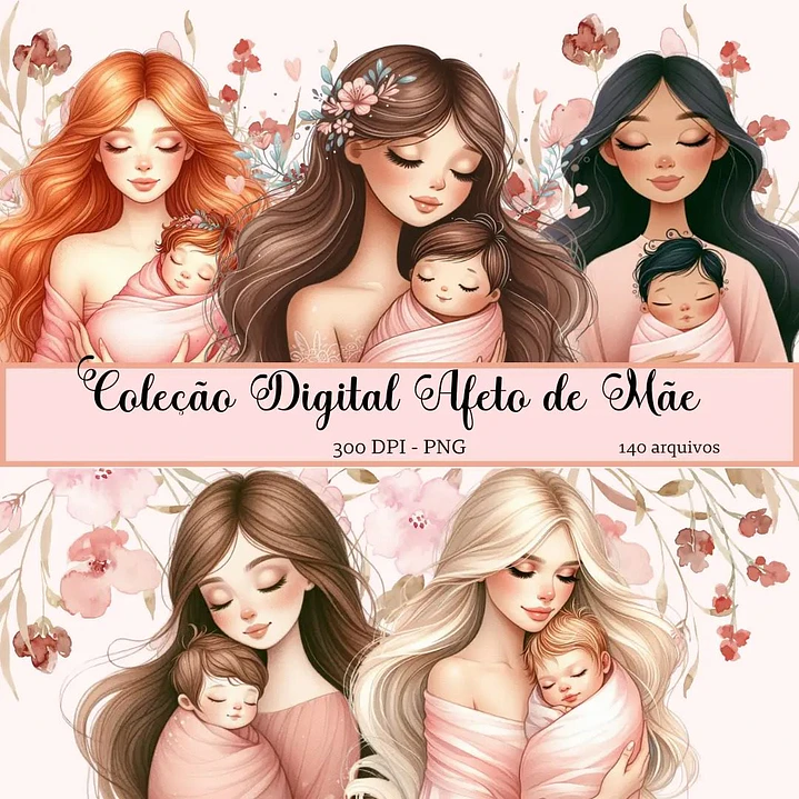 Kit Digital Dia das mães Afeto Arquivo em Png   1