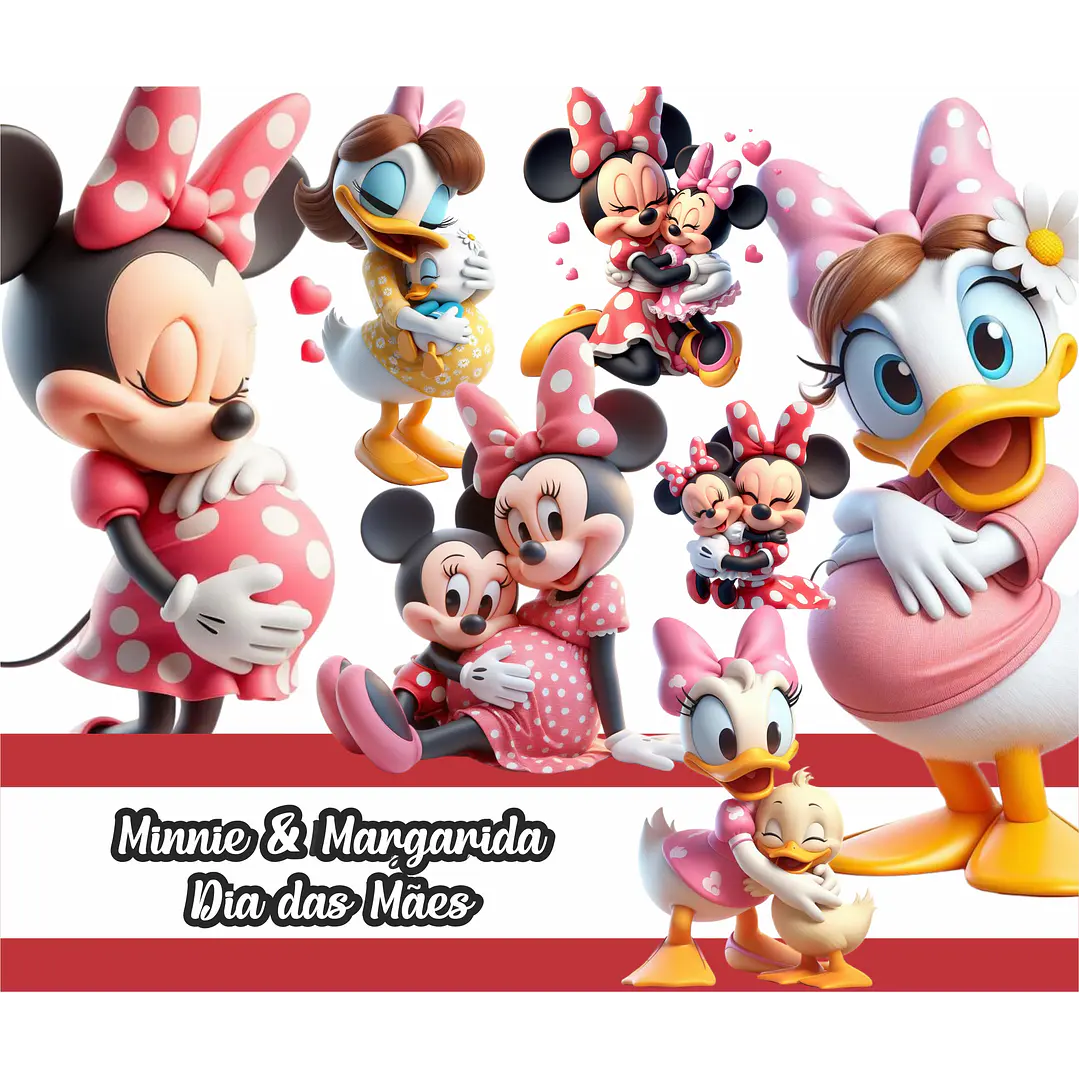 Kit Digital Dia das mães Minnie e Margarida Arquivo em Png 1