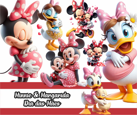 Kit Digital Dia das mães Minnie e Margarida Arquivo em Png