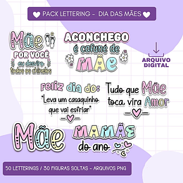 Kit Digital Dia das Mães Frases Arquivo em Png