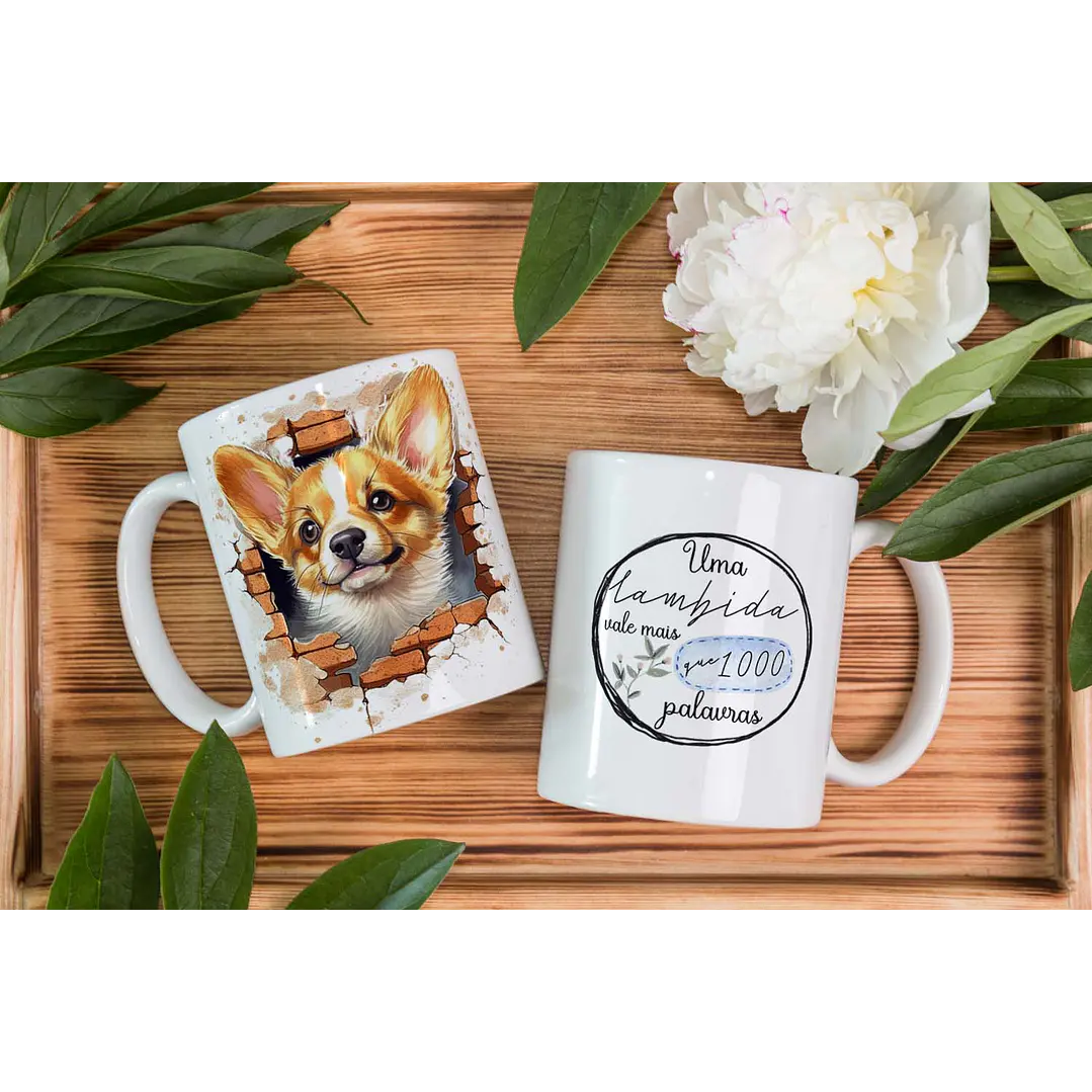 5 Artes para Caneca Pets Dogs 3D Arquivo em Editável 4