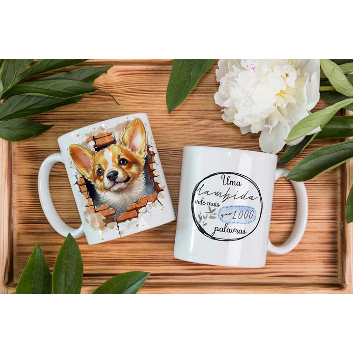 5 Artes para Caneca Pets Dogs 3D Arquivo em Editável 4