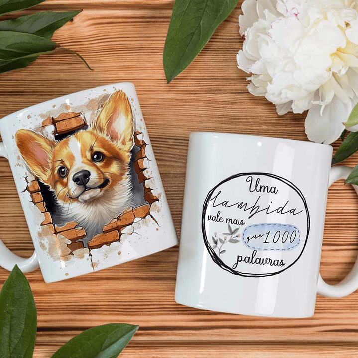 5 Artes para Caneca Pets Dogs 3D Arquivo em Editável 4