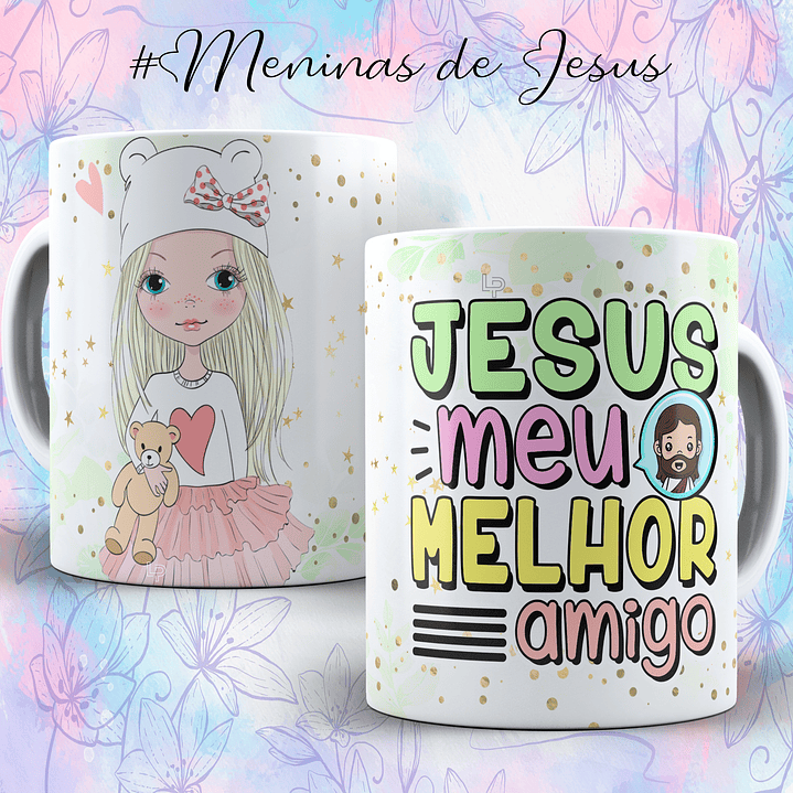 9 Artes para Caneca Menina de Jesus Arquivo em Editável  3
