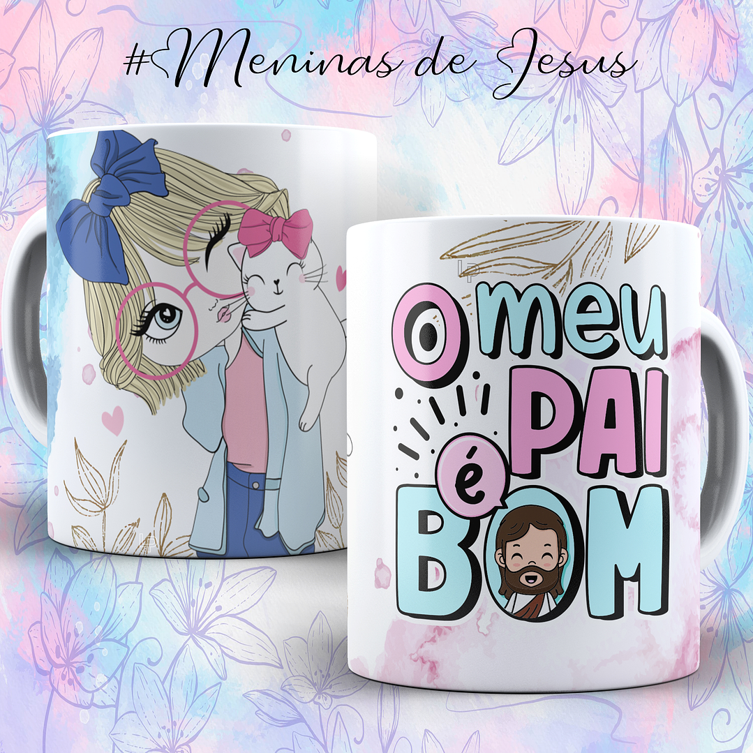 9 Artes para Caneca Menina de Jesus Arquivo em Editável  9
