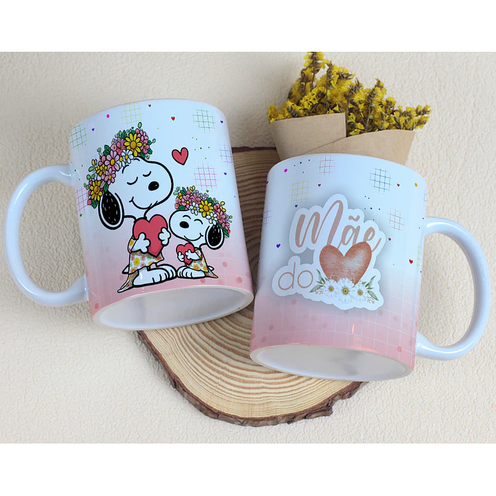 20 Artes para Canecas Snoopy Dia das Mães Arquivo Editável 8