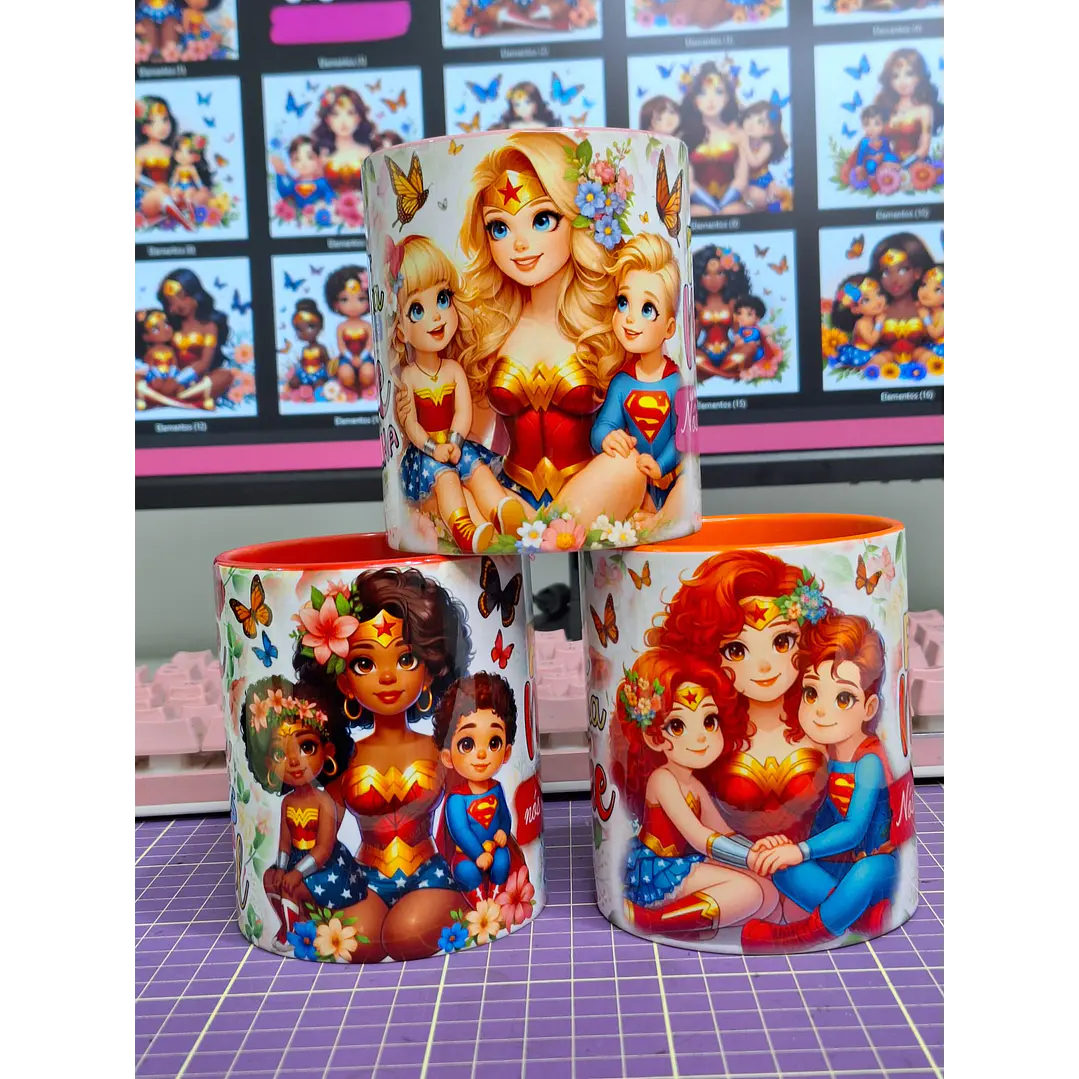 30 Artes para Canecas Dia das Mães Mulher Maravilha Arquivo Jpg 1
