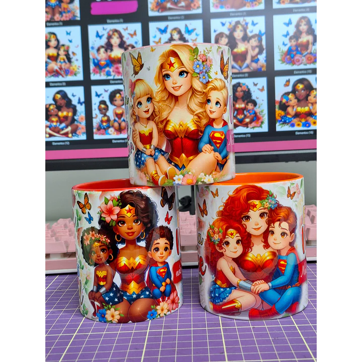 30 Artes para Canecas Dia das Mães Mulher Maravilha Arquivo Jpg 1