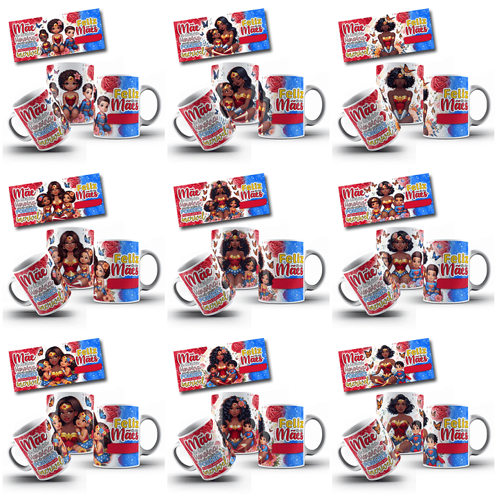 30 Artes para Canecas Dia das Mães Mulher Maravilha Arquivo Jpg 7