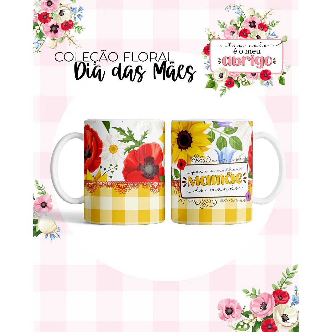 Kit Digital Floral Dia das Mães Arquivos em Png  1