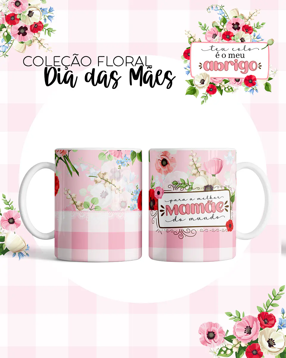 Kit Digital Floral Dia das Mães Arquivos em Png  5