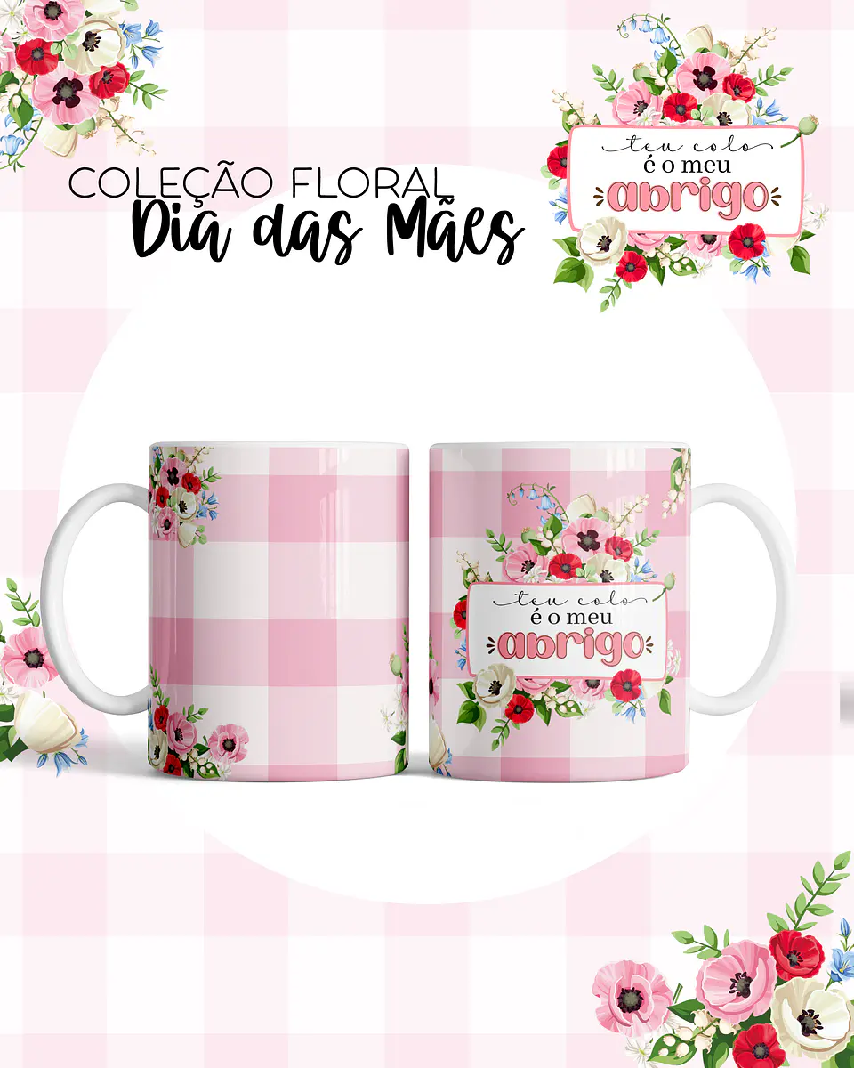 Kit Digital Floral Dia das Mães Arquivos em Png  6