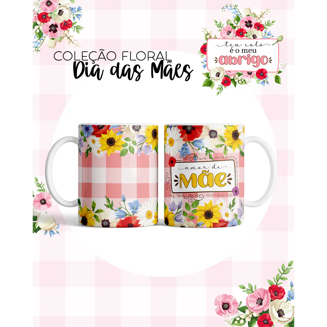 Kit Digital Floral Dia das Mães Arquivos em Png  7