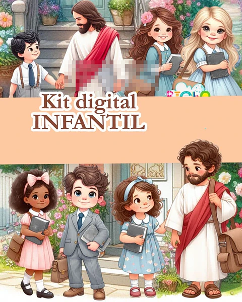 Kit Digital Infantil Jesus Jw Arquivo em Png 