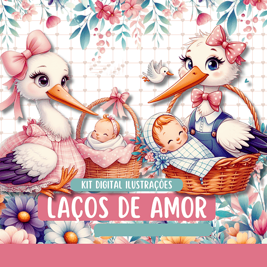 Kit Digital Laços de Amor Arquivo em Png