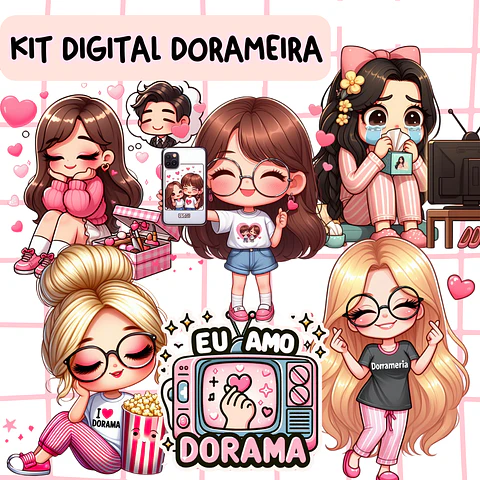 Kit Digital Dorameira Arquivo em Png 