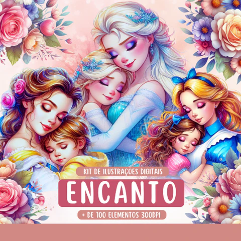 Kit Digital Princesas da Disney Dia das Mães Arquivo em Png 