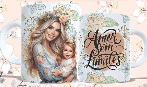 5 Artes para Caneca Dia das Mães Arquivo em Jpg