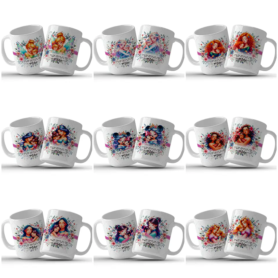 44 Artes para Caneca Princesas Dia das Mães Arquivo em Jpg   2