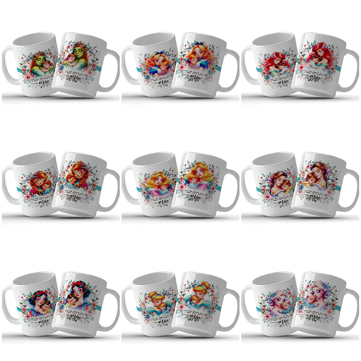 44 Artes para Caneca Princesas Dia das Mães Arquivo em Jpg   5