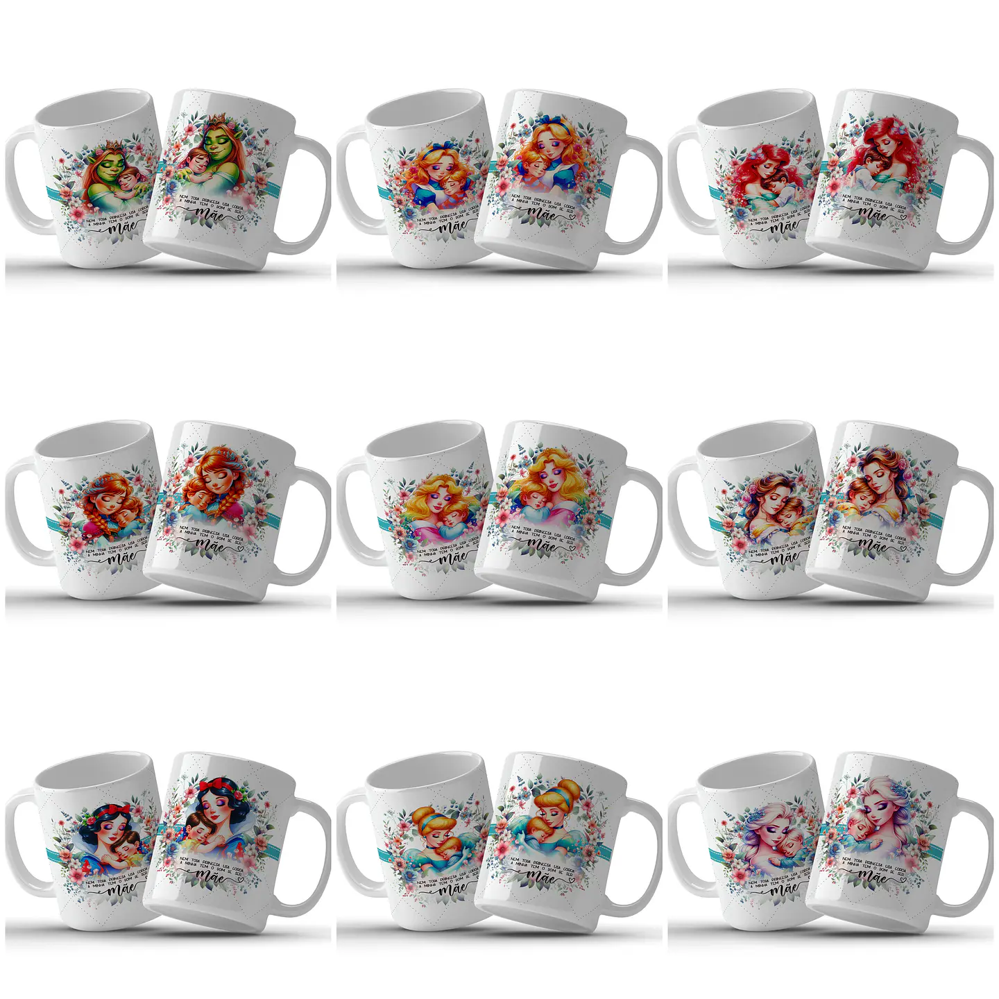 44 Artes para Caneca Princesas Dia das Mães Arquivo em Jpg   5