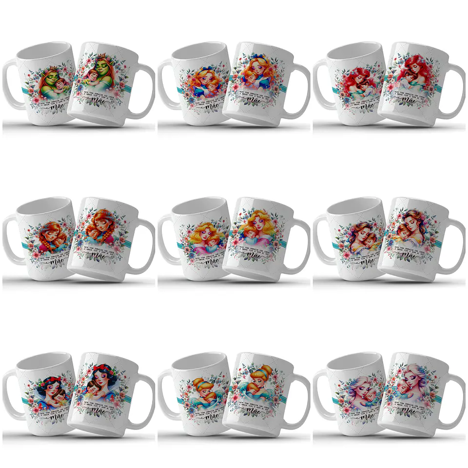 44 Artes para Caneca Princesas Dia das Mães Arquivo em Jpg   5