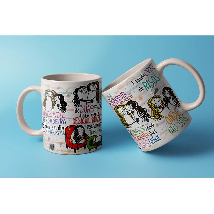 Arte Caneca Amizade hoje em dia é composta de duas pessoas Arquivo em Jpg  1