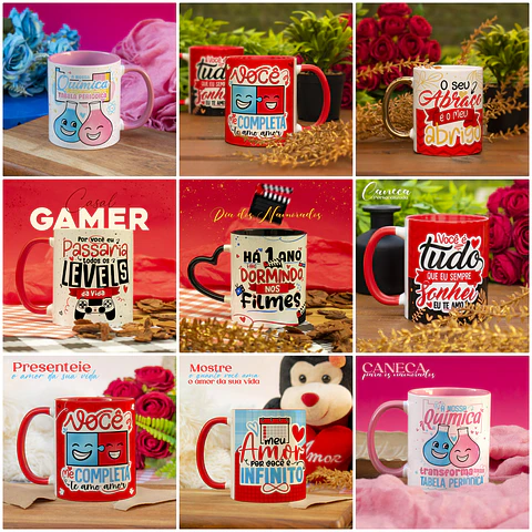 27 Artes para Caneca Dia dos Namorados Arquivo em Jpg 