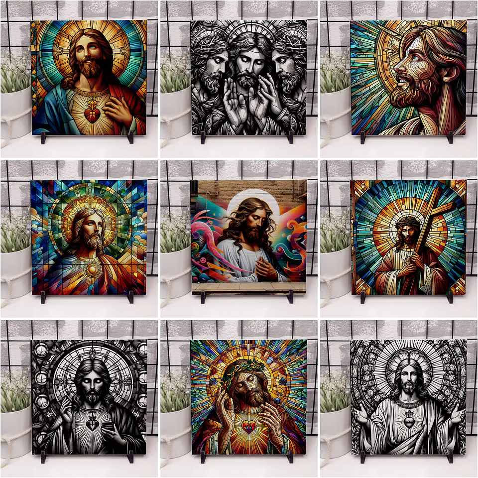 27 Artes para Azulejo Religioso Jesus Católico Arquivos em Jpg  1