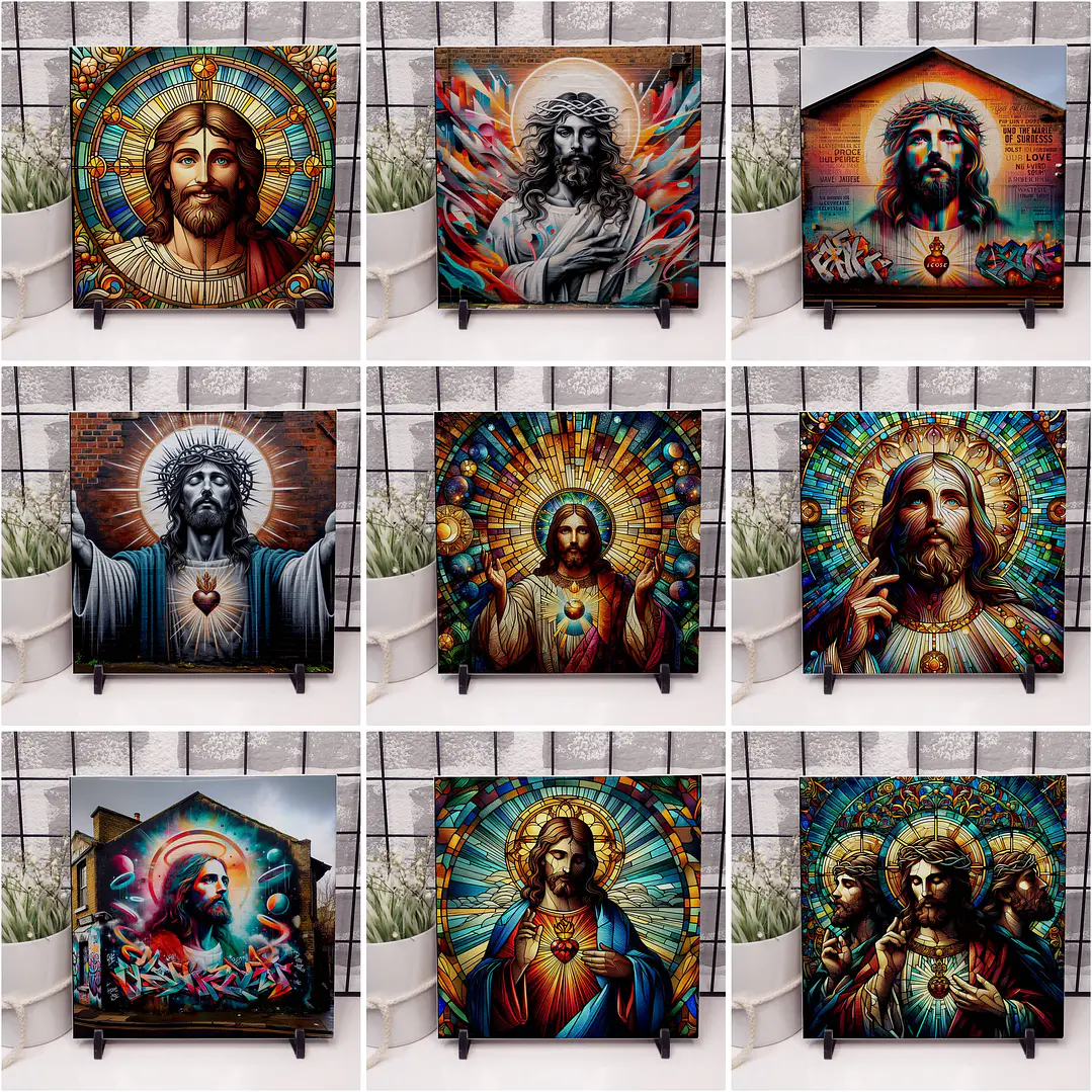 27 Artes para Azulejo Religioso Jesus Católico Arquivos em Jpg  2