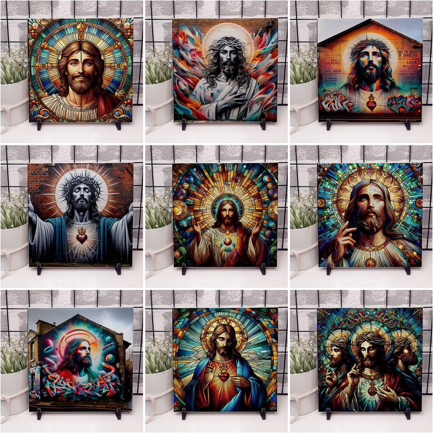 27 Artes para Azulejo Religioso Jesus Católico Arquivos em Jpg  2