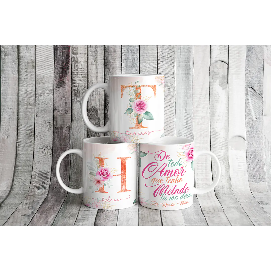 25 Artes para Caneca Alfabeto Floral Dia das Mães Arquivos em Jpg 1