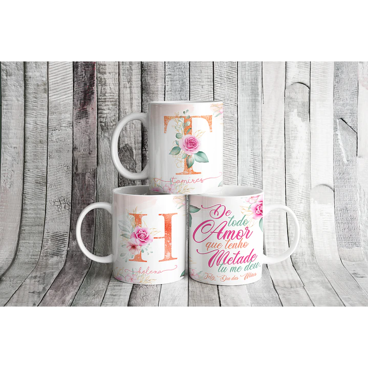 25 Artes para Caneca Alfabeto Floral Dia das Mães Arquivos em Jpg 1